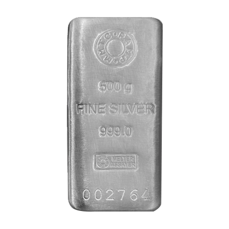 500 gm Silver 999 Casted Bar
