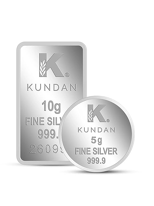 Kundan 999.9 Pure (10gm Kalpataru Tree Colour Bar + 5gm Kalpataru Tree Silver Coin) Combo