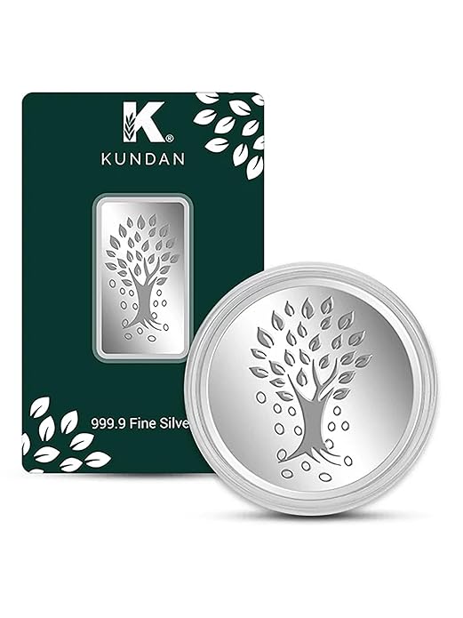 Kundan 999.9 Pure (10gm Kalpataru Tree Colour Bar + 5gm Kalpataru Tree Silver Coin) Combo