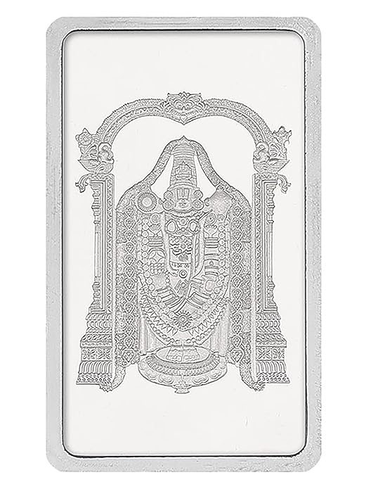 Kundan 999 Silver Tirupati Balaji Precious 50 gm Coin