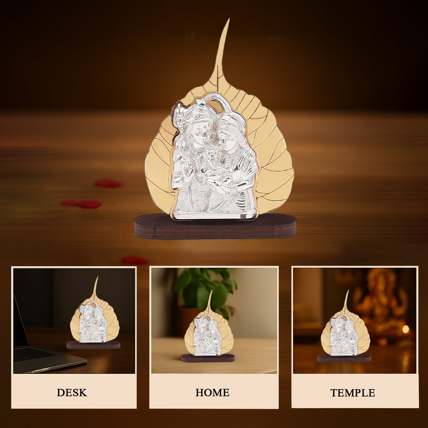 Divine Shiv Parivar - Peepal Leaf