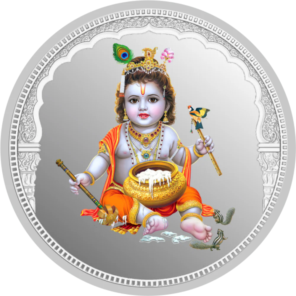 Laddoo Gopal Ji 999 Silver Colored Coin