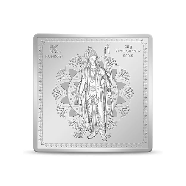 Kundan 20gm (999.9) Ram Mandir Silver Bar