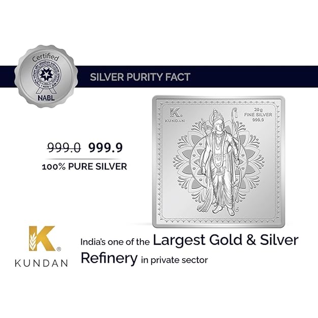 Kundan 20gm (999.9) Ram Mandir Silver Bar