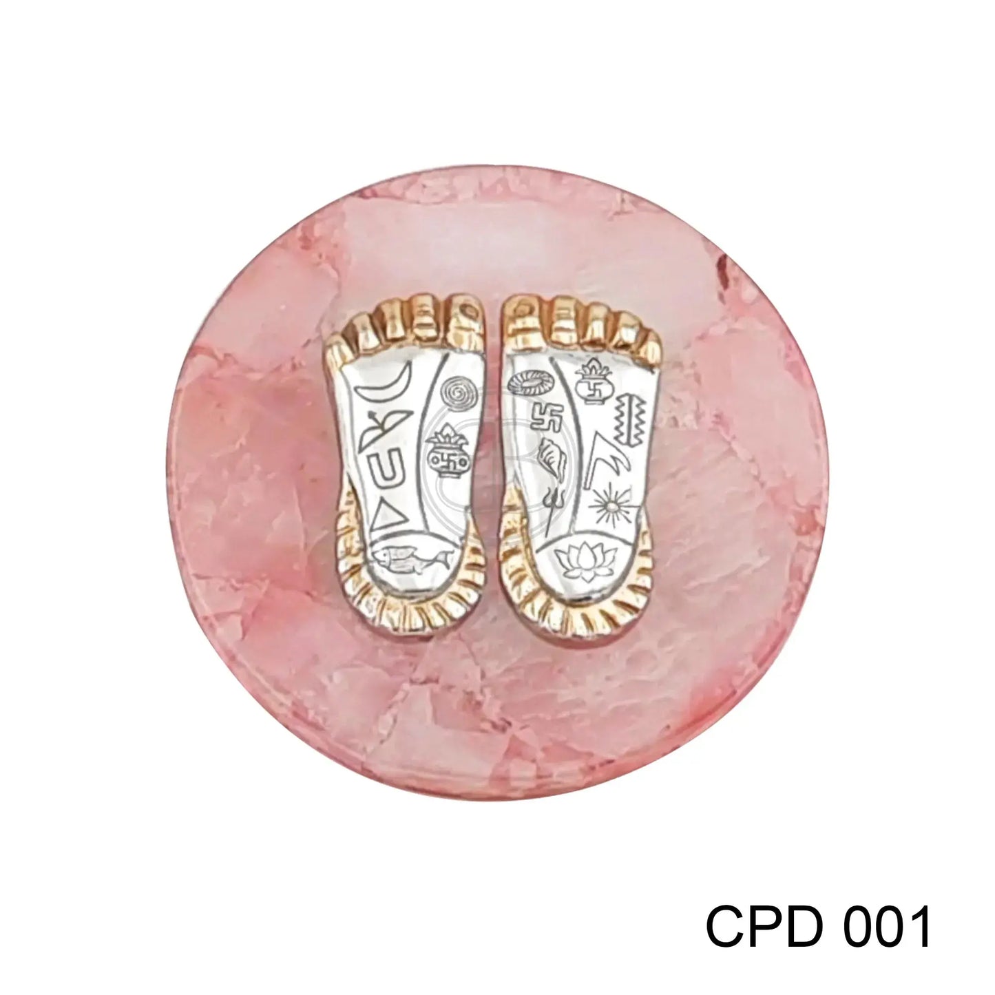 Divine Lakshmi Ji Charan Paduka - Rose Quartz