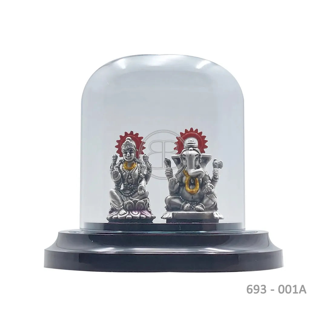 999 Pure Silver Lakshmi Ganesh Ji Idol