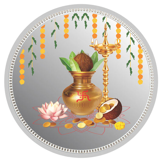Shubh Kalash 999 Silver Colored Coin