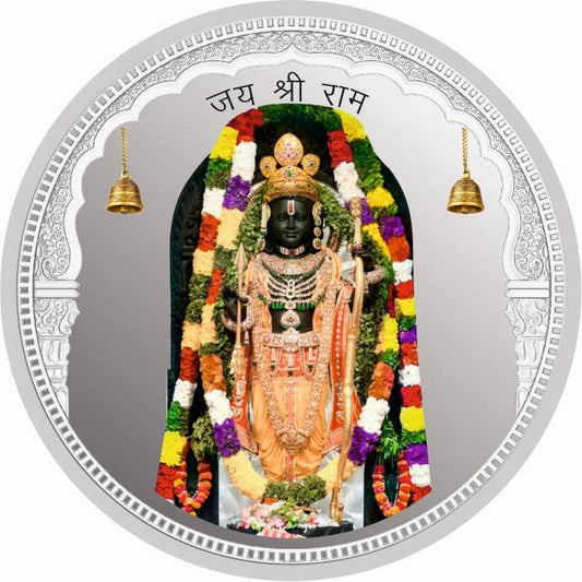 Shree Ram Lalla Ayodhya Dham 999 Silver Colored Coin