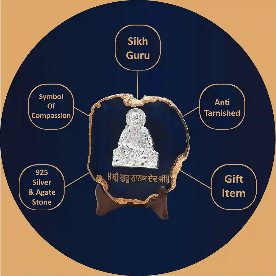 Divine Guru Nanak Dev Ji - Agate