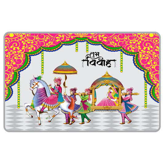 Subh Vivah 999 Silver Square Colored Coin